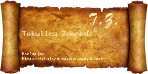 Tekulics Zdenkó névjegykártya